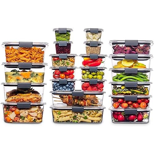 Rubbermaid 44-Piece Brilliance Food Storage Containers with Lids for Lunch, Meal Prep and Leftovers, Dishwasher Safe, Leak-Proof & BPA-Free