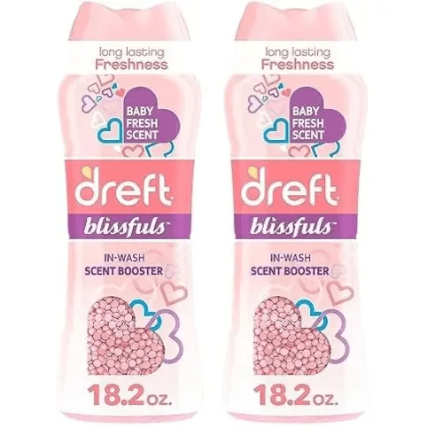 Dreft Blissfuls In-Wash Scent Booster Beads, Baby Fresh Scent, 18.2 oz (Pack of 2)