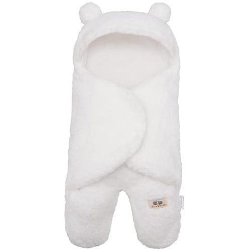 Newborn Receiving Blanket Baby Sleeping Wrap Swaddle(0-3M, 8-13lbs,Cream)