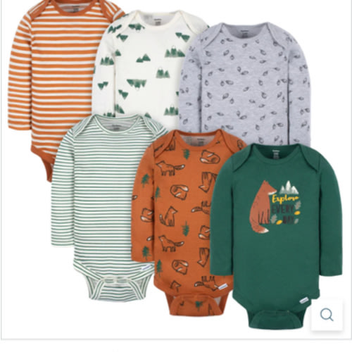 6-Pack Baby Boys Fox Onesies® Bodysuits – Gerber Childrenswear