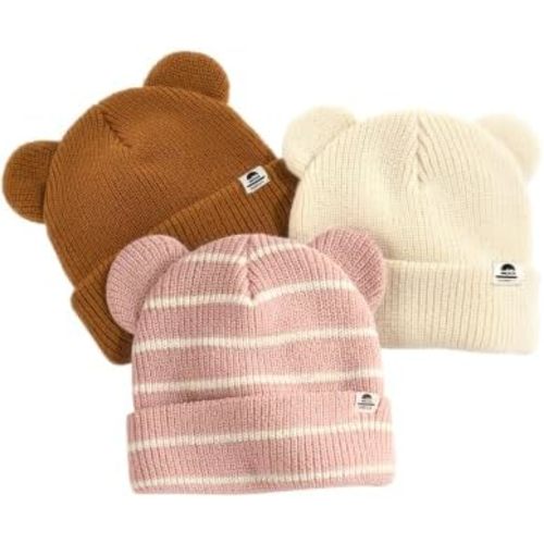 FURTALK Baby Beanie with Bear Ear Warm Knit Winter Hat for Infant Toddlers