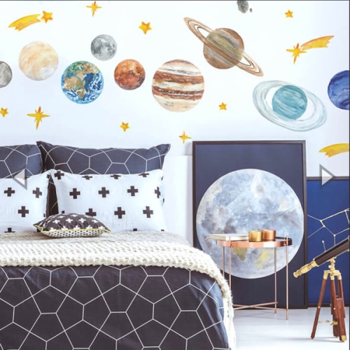 Watercolor Planets Peel and Stick Giant Wall Decals | RoomMates Décor