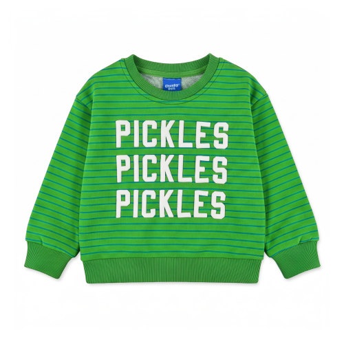 Pickles Kids Crewneck | Green Striped Toddler Sweater – Chunky Deli