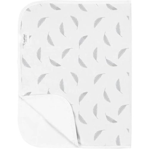 Kushies Deluxe Waterproof Changing Pad Liners - 20 x 30 inches Baby Changing Table Pad Covers - Baby Changing Pads in Grey Feather - Diaper Changing Pad Cover Waterproof for Changing Station