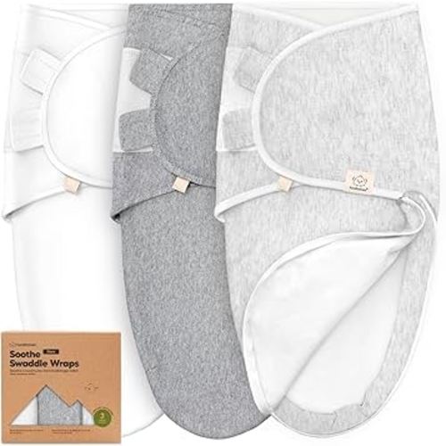 Baby Swaddle Sleep Sacks with Zipper - 3-Pack Swaddles for Newborns 3-6 Months, Infant, Baby Girls, Boys, Soft & Durable Newborn Sleep Sack, Easy Diaper Change Swaddling Blanket (Cloud, L)