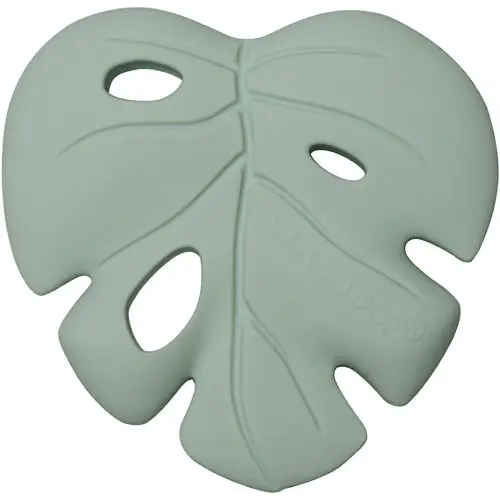 Loulou Lollipop Silicone Teether for Teething Baby Boy and Girl - Monstera Seafoam