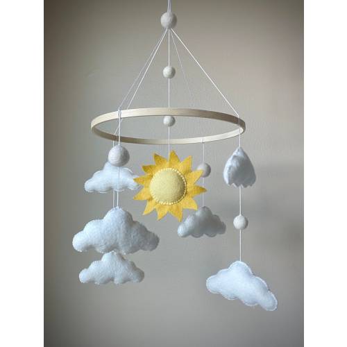 Sun mobile, sun Baby mobile girl, sun cloud mobile/ cot Mobile, crib mobile boy, sun Nursery decoration, sun Nursery mobile, space mobile