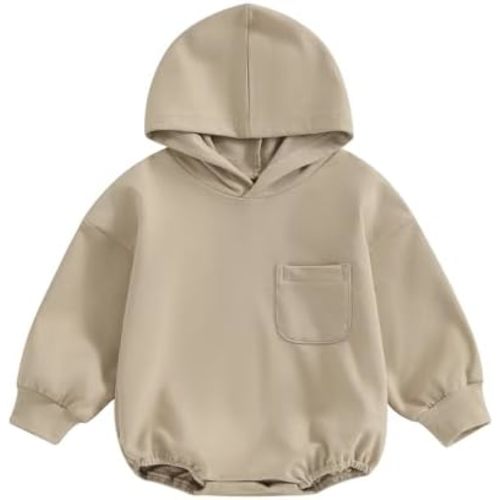 Thorn Tree Newborn Baby Boys Hooded Sweatshirt Long Sleeve Solid Romper Infant Baby Fall Winter Spring Outfits