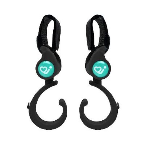 JOYBI Baby Stroller Hooks with Velcro Straps, Durable Universal Hooks for Diapers, Shopping Bags, Hanging Accessories