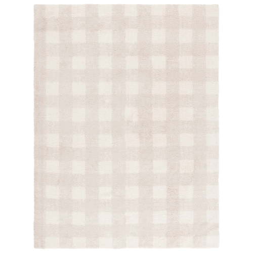 SAFAVIEH Easy Care Maggie Plaid Area Rug, Ivory/Beige, 6' x 9'