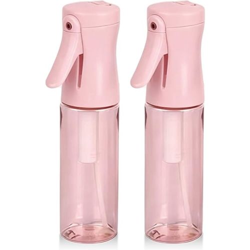 Spray Bottle for Hair, 2 Pack 95ml Small Continuous Water Mist Spray Bottle, Ultra Fine Mist for Face, Hairstyling, Salon, Cleaning, Toners, Hydration & Makeup, Travel Size Leak-Proof Bottles Pink