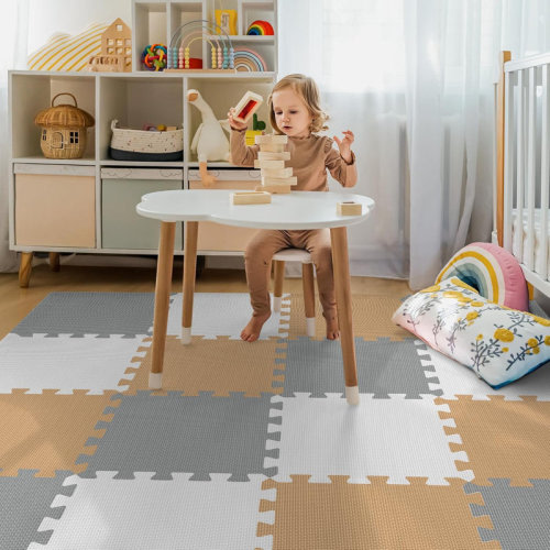 PIGLOG 16 Pcs Baby Play Mat For Floor, Eva Foam Baby Play Mat With 0.6 Inch Thick Interlocking Carpet Tiles, Foam Floor Tiles For Babies 6-12 Months, Toddlers And Kids & Reviews | Wayfair