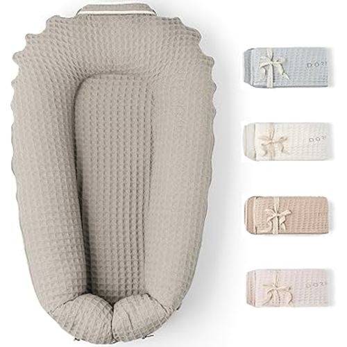 Organic Cover Deluxe+ for Docks • 100% Cotton Premium Quality Oeko-TEX Standard • Pure Breathable Replacement Soft Cover with Embroidery • Deluxe Plus • Cover Only • (Brown Waffle)