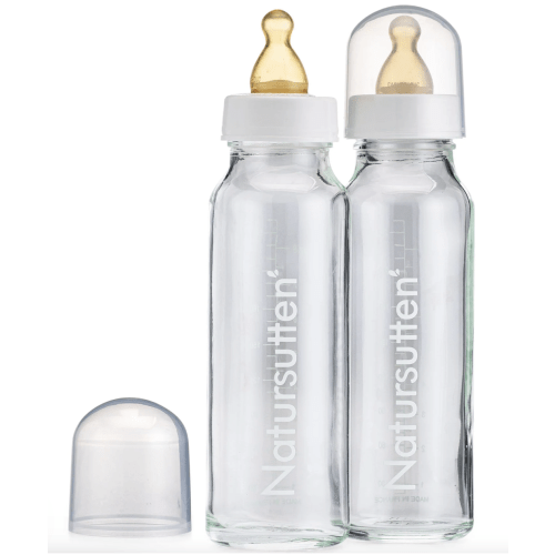 Set Of Two Natursutten Glass Baby Bottles (Large 8oz)