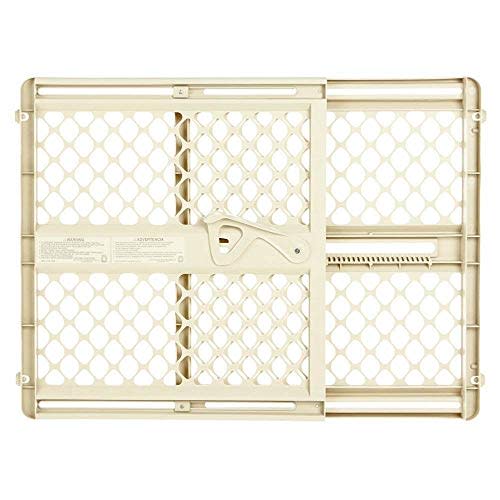 Toddleroo by North States Supergate Ergo Child Gate, Baby Gate for Stairs and Doorways. Includes Wall Cups. Pressure or Hardware Mount. Made in USA. (26" Tall, Ivory)