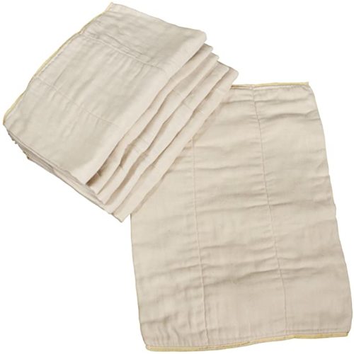 OsoCozy Unbleached Prefold Cloth Diapers 100% Cotton, Durable, Soft, Absorbent, Sustainable & Economical - dims, Fits size range. - (Size)