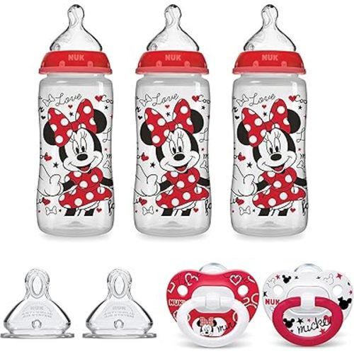NUK Disney Baby Bottle & Pacifier Newborn Set, Minnie Mouse