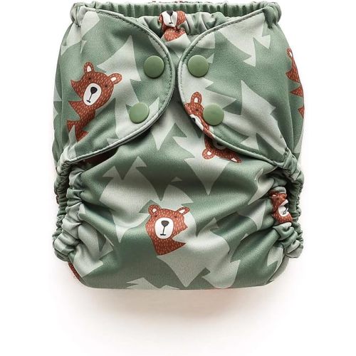 Esembly Cloth Diaper Cover, Peek-a-Bear, Size 2 (18-35lbs)