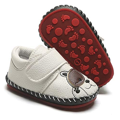 HsdsBebe Baby Boys Girls Pu Leather Hard Bottom Walking Sneakers Toddler Rubber Sole First Walkers Infant Cartoon Slippers Crib Shoes