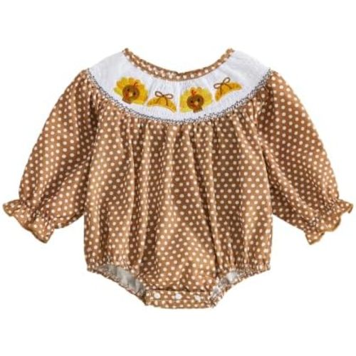 Sasaerucure Baby Girl Christmas Tree Romper Green Smocked Bubble