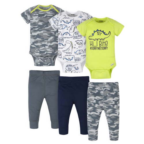 Onesies Brand Baby Boys Bodysuits & Pants Set, 6-Piece Outfit Set, Sizes Newborn - 12 Months