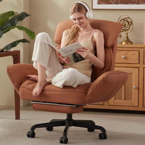 Ergonomic Reclining Office Chair with Footrest – Cream, Comfortable & Stylish – DOWINX GAMING CHAIR