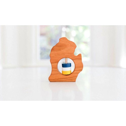 Michigan (Lower Peninsula) Wooden Baby Rattle™ - Bannor Toys