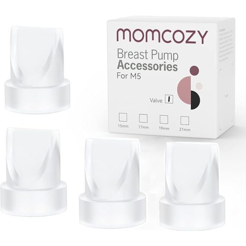 Momcozy M5 Smart APP Controlled Wearable Breast Pump, Hands-Free Wireless Electric Pump, 3 Modes 9 Suction Levels, BPA-Free, Portable Lightweight, 24mm Flange, 2-Pack Quill Gray