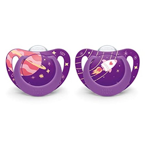NUK Orthodontic Pacifiers 6-18 Months Pack, Outer Space