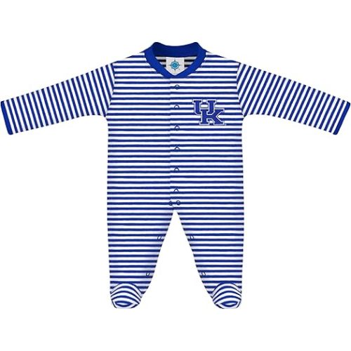 Creative Knitwear College Baby Striped Footed Romper - Team Logo, Multiple Colors, for Boys & Girls (0-9 Months)