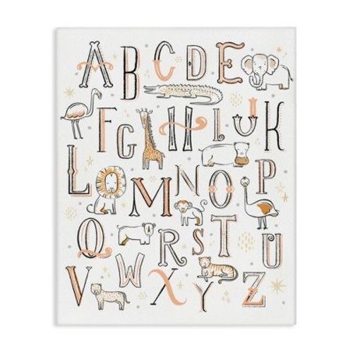 Stupell Industries Nursery Animal Alphabet Chart Canvas Art, 16" x 20"