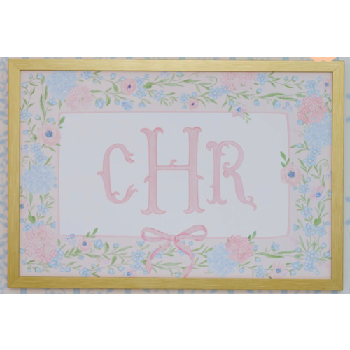 Personalized Nursery Art | Floral Monogram