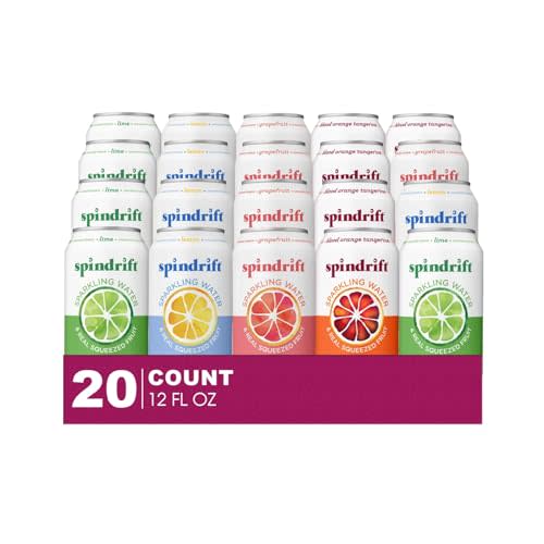 Spindrift Citrus Collection 20- Pack of Sparkling Water & Real Squeezed Fruit 12 fl oz Can