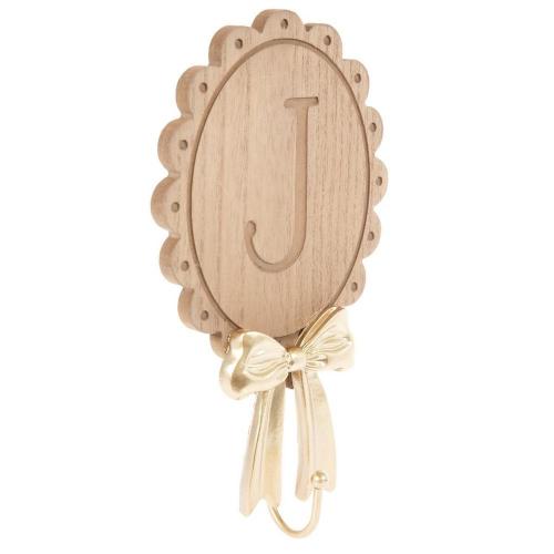 Scalloped Monogram Wood Wall Hook