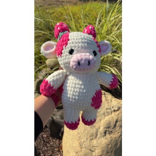 Crochet Strawberry Cow