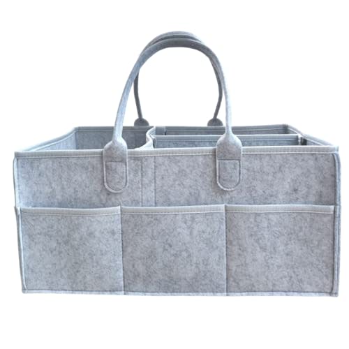 Large Baby Diaper Caddy Organizer, Boys Girls Nursery Storage Bin - Portable Tote Bag - Baby Changing Basket with Removable Compartments, for Newborn Nursery Decor, Baby Shower List, (20220802)