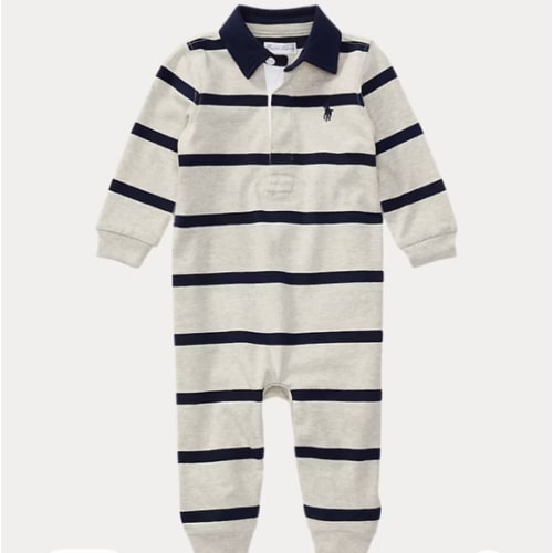 Baby Boys' Striped Cotton Rugby Coverall | Ralph Lauren