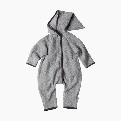 Zutano Cozie Fleece Elf Romper - Heather Grey, 0-3 Months