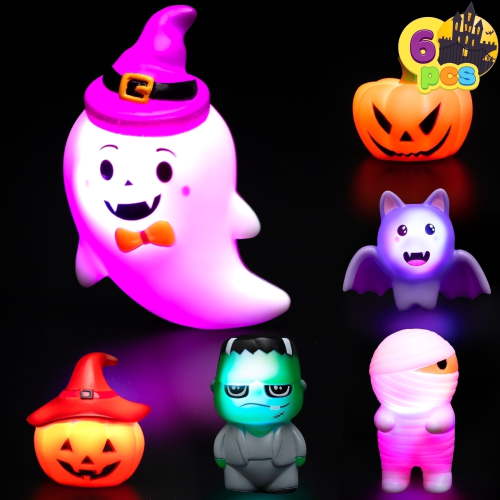 Joyfy 6 Pcs Halloween Bath Toys,Light Up Bathtub Toys Led Halloween Toys for Baby Toddler Kids,Halloween Toys for Treat Bags