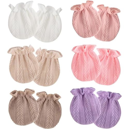 Newborn Baby Mittens No Scratch Cotton Elastic Wrist Gloves Infant Toddler Mittens for Baby Boy Girl 0-6 Months