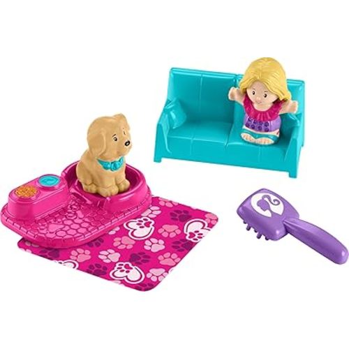 Fisher-Price Little People Barbie Toddler Toys, Pet Sitter Theme with 2 Figures for Pretend Play for Kids Ages 18+ Months