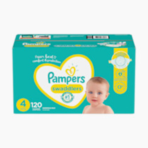 Pampers Swaddlers Diapers, Size 4 (15-34 lbs), 120 Count, Absorbent, Keeps Baby Dry and Comfortable, Skin Safe Disposable Baby Diaper (Packaging May Vary)
