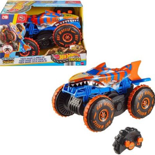 Hot Wheels Monster Truck Tiger Shark Climber Remote Control Vehicle 1:15 Scale - 2pk