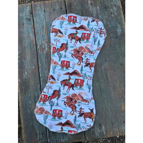 Wild West baby burp cloth