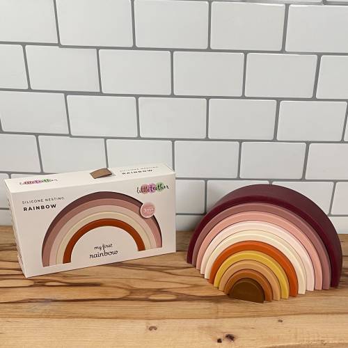 Silicone Rainbow Puzzle Stacker - Bath Toy, Sensory Toy, Teether - 10 Pieces