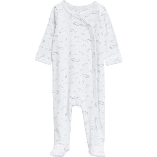 Baby Print Cotton Footie, Size: 3M