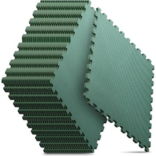 24 Pack 96 sqft Home Gym Mat, Puzzle Exercise Mat, EVA Interlocking Foam Floor Tiles for Home Workout Equipment and Kids' Play Areas - Blue, 24 in x 24 in x ½ in - (Green, 24 Pack(96 SQ FT))