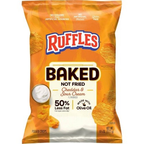 Ruffles Oven Baked Cheddar & Sour Cream Potato Chips - 6.25oz