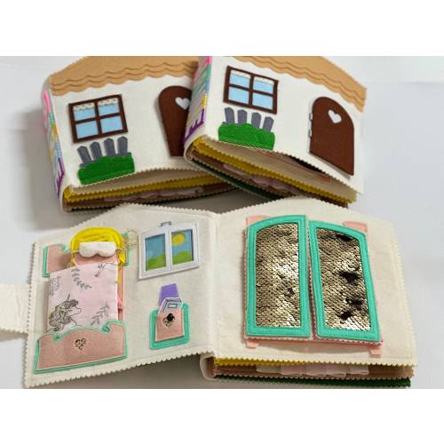 Doll House, Felt Quiet Book Doll House, Felt book, Dollhouse for girl, Baby Soft Book, Montessori book, Toddler Birthday Gift,Busy book