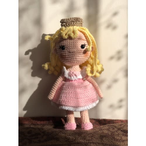 Princess Aurora Sleeping Beauty Crochet Doll Kid Baby Gift, Sleeping Beauty Inspired Characters Amigurumi Toy Doll Gift for Nursery
